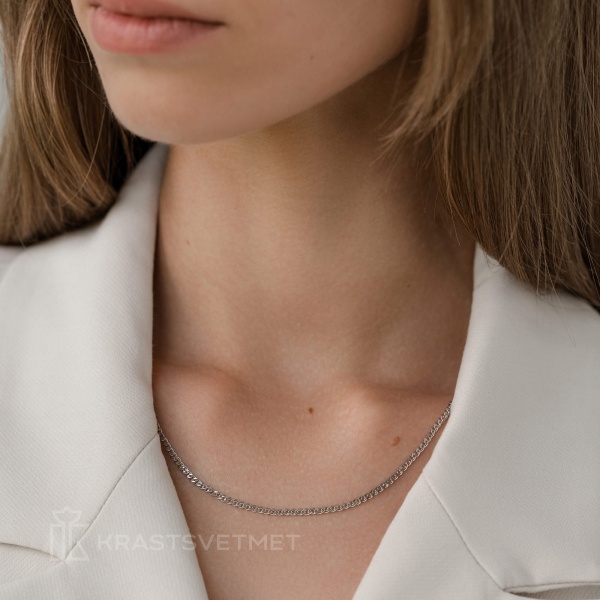 Цепь из белого золота 585, плетение «Нонна»